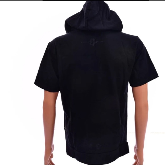 MEN’S ROSE PATCH FRENCH TERRY HOODIE-BLACK - Picture 3 of 3